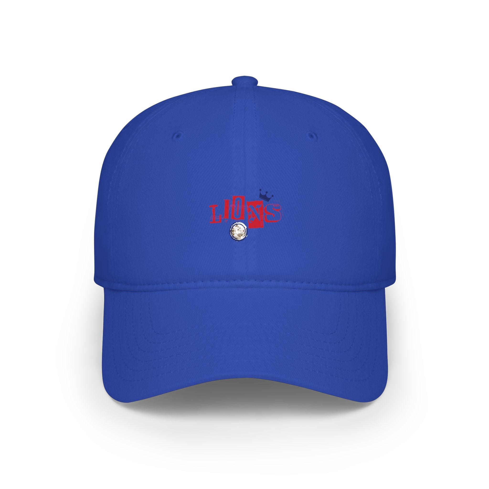 Low Profile Baseball Cap — 'Lion' Embroidered Red Baseball Hat