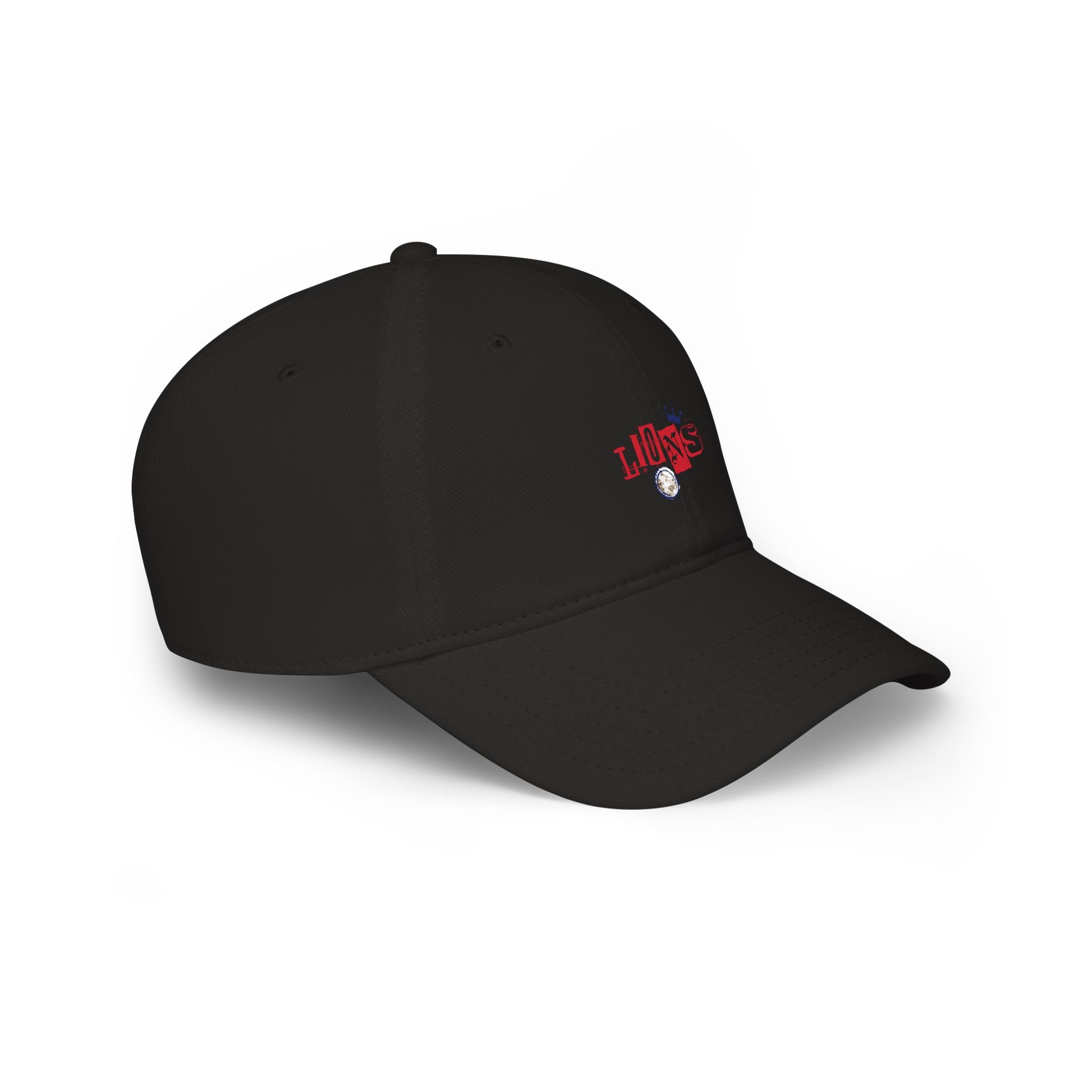 Low Profile Baseball Cap — 'Lion' Embroidered Red Baseball Hat